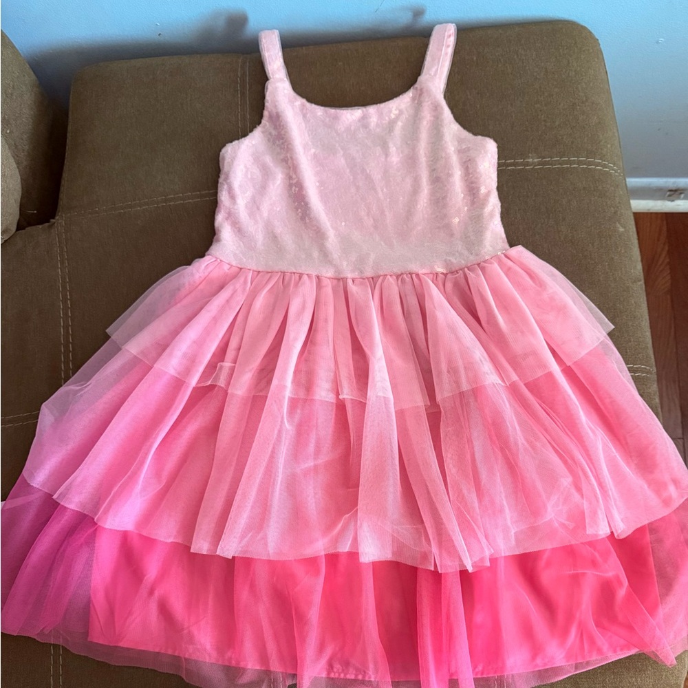 Pink Layered Tulle Dress
